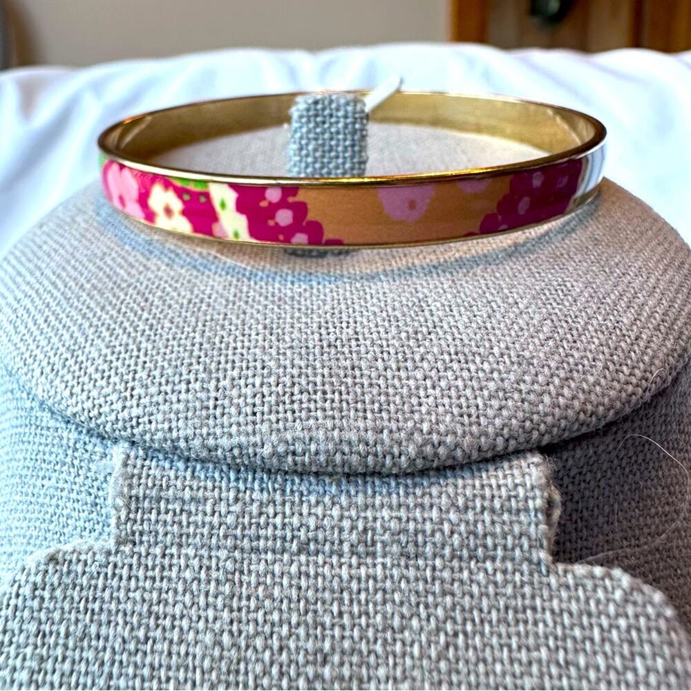 J. Crew - Gold Multi Colorful Floral Bangle Bracelet - Picture 3 of 6